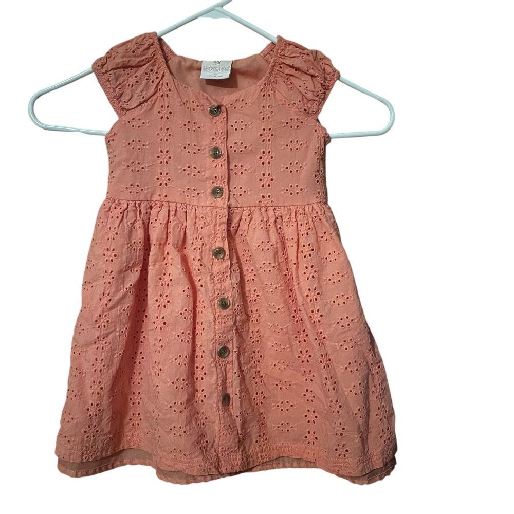 USED} Madison Layne Girls' Tangerine Eyelet Dress/Size 3T